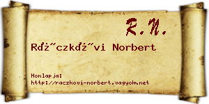 Ráczkövi Norbert névjegykártya